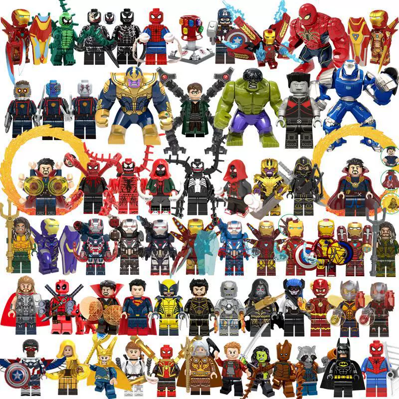 The Avengers, люкс-конструктор, деревянная фигурка, минифигурки, игрушка, Marvel, Человек-паук, Бэтмен, Железный человек