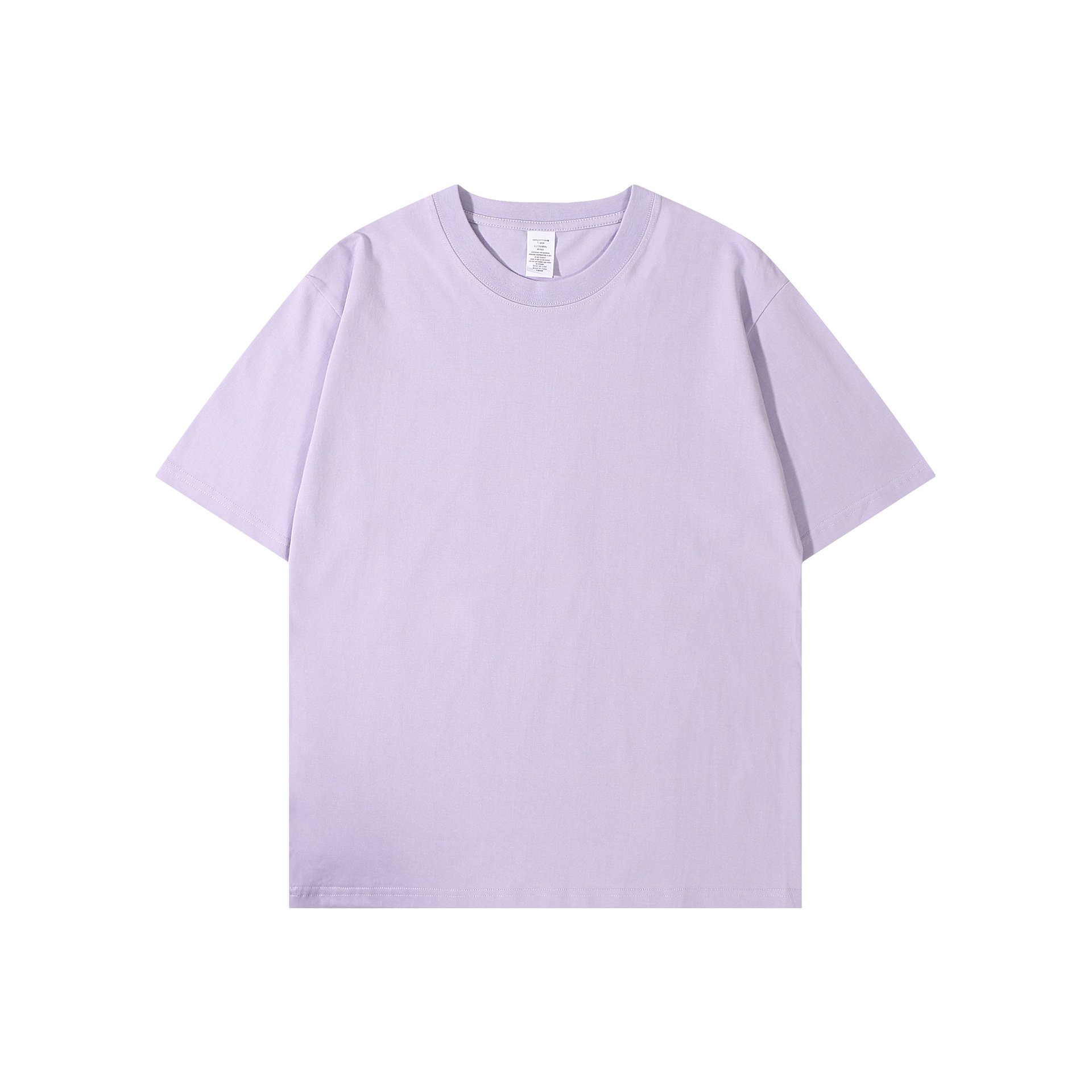 Camiseta de Verano para Mujer, 230g, Algodón Puro, Manga Corta, Holgada, Color Sólido, Camiseta Básica, Transpirable y Cómoda para Hombre