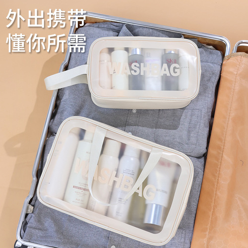 PU letter cosmetic bag large capacity high-looking travel portable cosmetic storage bag cosmetic bag wholesale