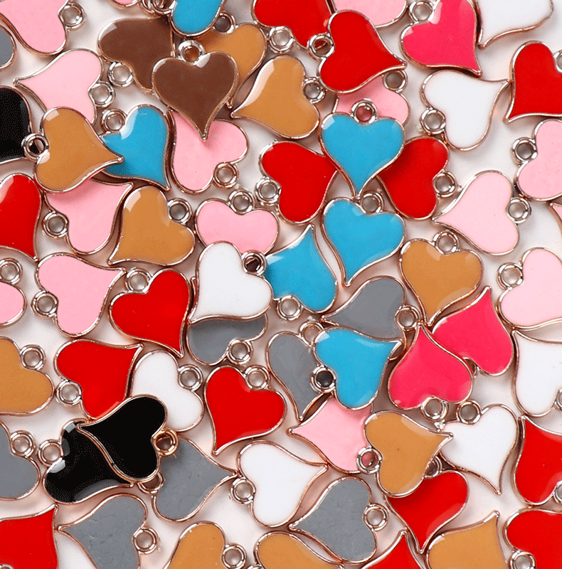 Hole 2~2.9mm Hole Size 1 Piece Quantity Plastic Material 1 Piece 12 * 14mm Hole 2~2.9mm Plastic Heart Shape DIY Jewelry Accessories Pendant