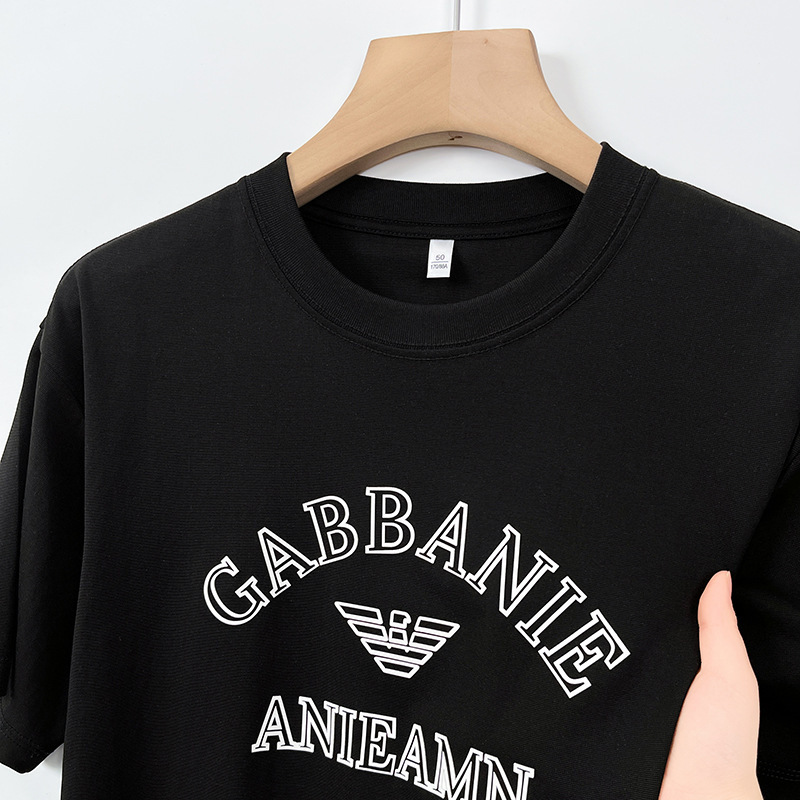 Chiarmani Abbanie Classy Brand T-Shirt Men's Short-Sleeved Summer 2025 New Bottoming Shirt Printed Top