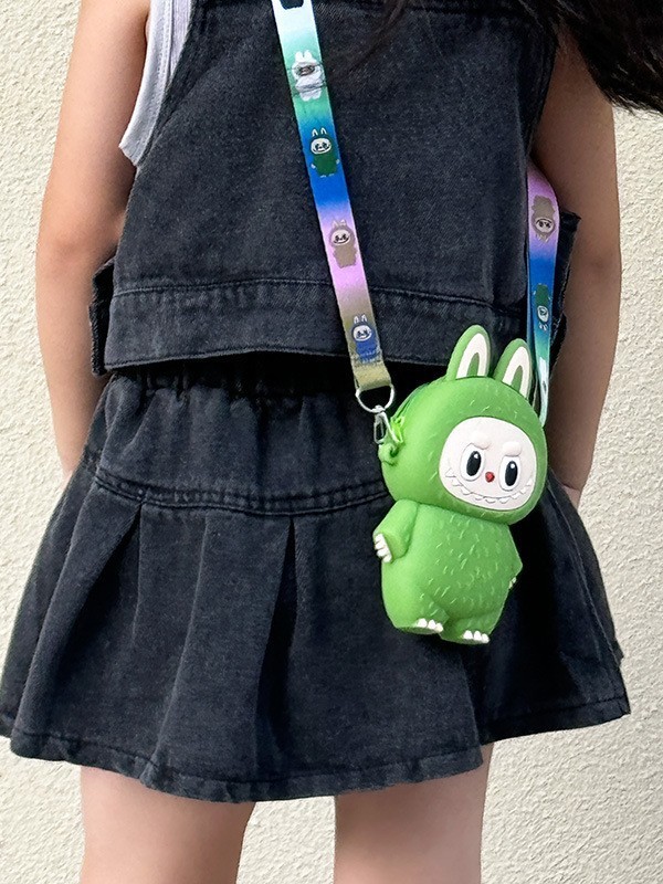 かわいい子供の小銭入れの新しい超火のウサギの漫画のシリコンの硬貨は女の子のカラーのミニの斜め掛けのカバンを包みます。|undefined