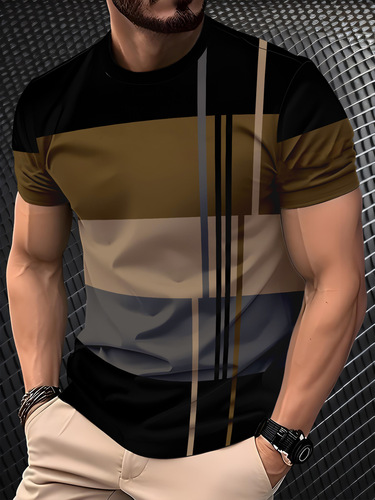 2025 Western and European Cross-Border Amazon Foreign Trade Hot Selling 3D Digital Printing Leisure Trend Series Men's T-Shirts