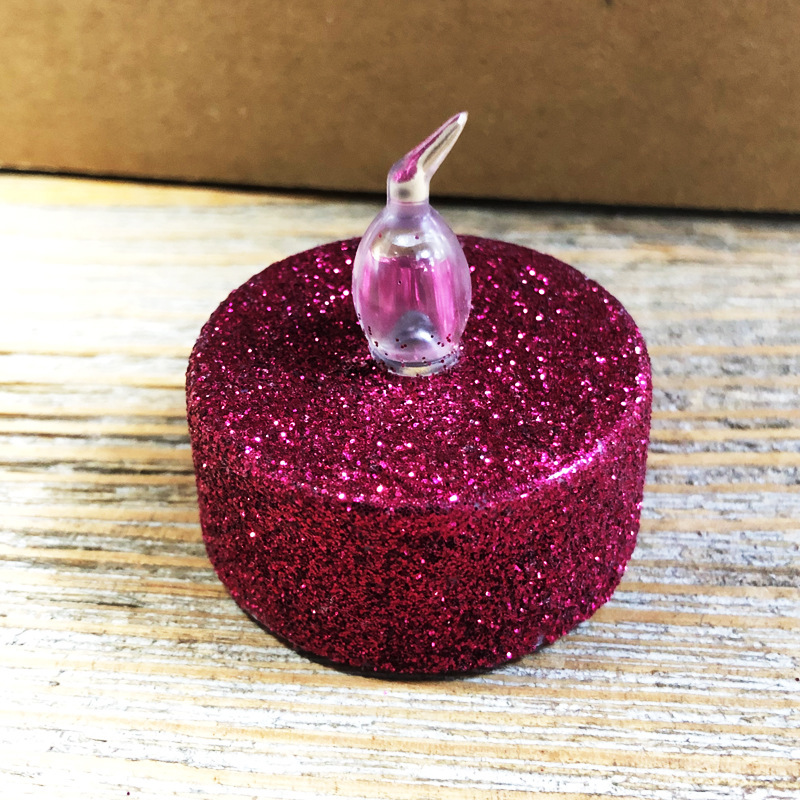 クロスボーダー12個入りプラスチックシミュレーションバレンタインパーティー発光装飾クリスマススプレーled電子キャンドルライト|undefined
