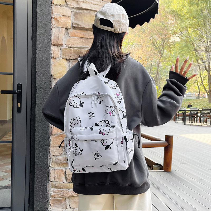 Mochila personalizada graffiti impresión calle mochila coreana ocio campus gran capacidad simple versátil mochila de estudiantes