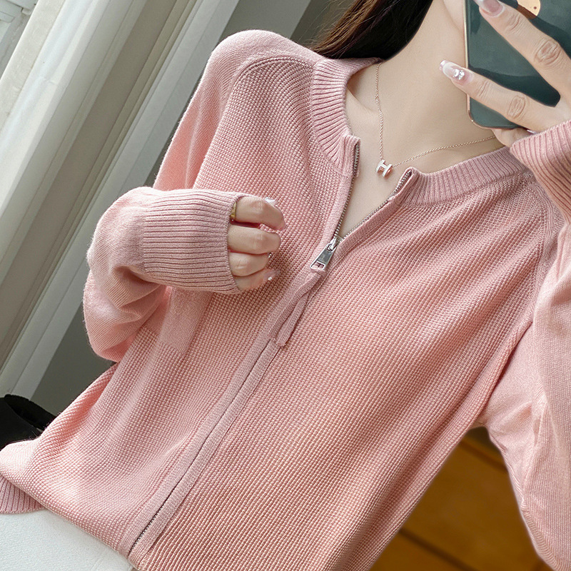 Autumn and Winter Knitted Cardigan Sweater Coat Women's Spring and Autumn 2024 New Loose Slimming Zipper Plus Size Women's Clothing Autumn and Winter Knitted Cardigan Sweater Coat Women's Spring and Autumn 2024 New Loose Slimming Zipper Plus Size Women's Clothing