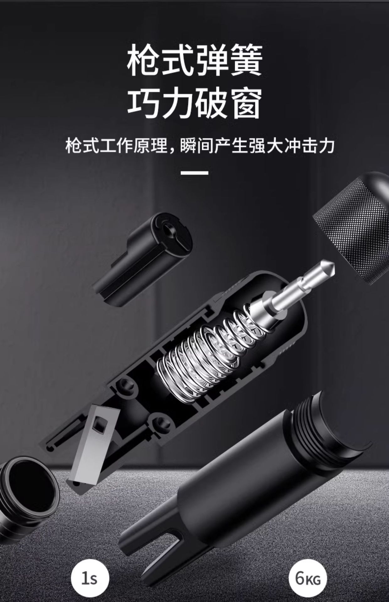 Car Window Escape Hammer, Car Window Breaker, Four-In-One Car Multi-Function Car Safety Hammer with Cutter, Window Breaking Tool