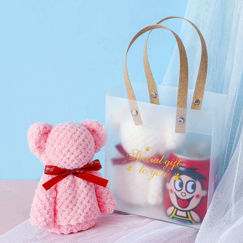 Christmas bear towel activity small gift birthday gift with hand gift New Year's Day gift company Exhibition Souvenir