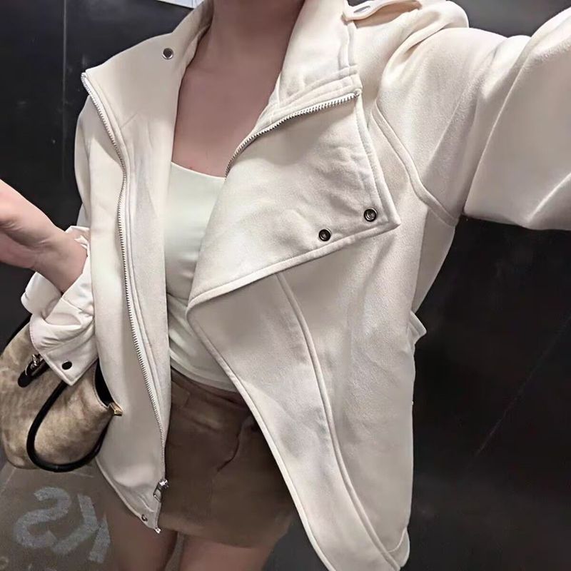 美式复古酷飒风辣妹立领机车服短外套女秋季2025新款显瘦夹克上衣|undefined