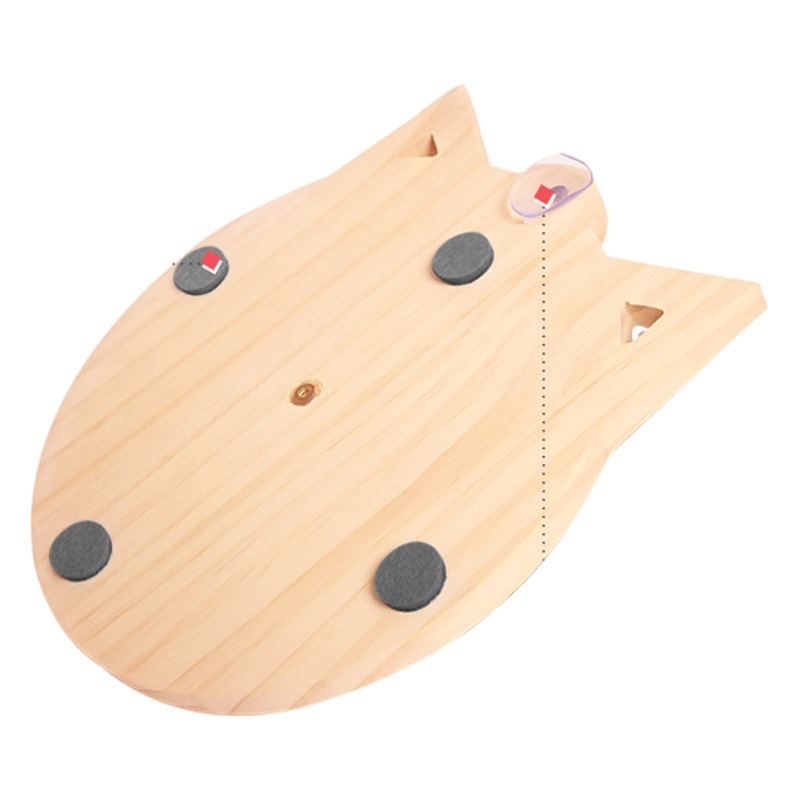 Entrega de una sola pieza gato juguete de madera maciza plato giratorio auto-Hola gato divertido palo gato bola pequeño ratón madera maciza tablero del rasguño gato suministros