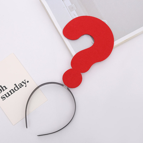 New style creative symbol funny headband hair accessories internet celebrity eye-catching cute question mark exclamation mark head hoop wholesale