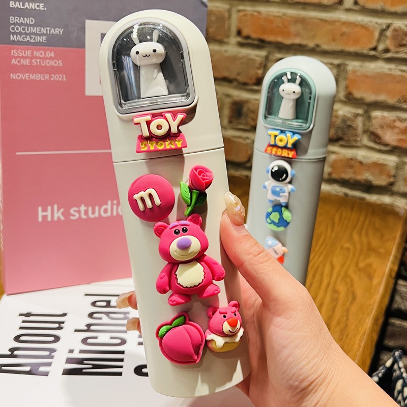Children's travel wash cup, portable mouthwash cup, cartoon cute toothbrush and toothpaste storage box, couple toothbrush set