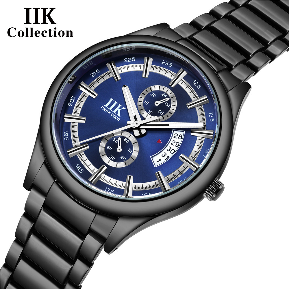 Iik Brand Watch Wholesale Manufacturer Cross-Border Export Quartz Watch Calendar Waterproof Men's Watch Douyin Men's Watch