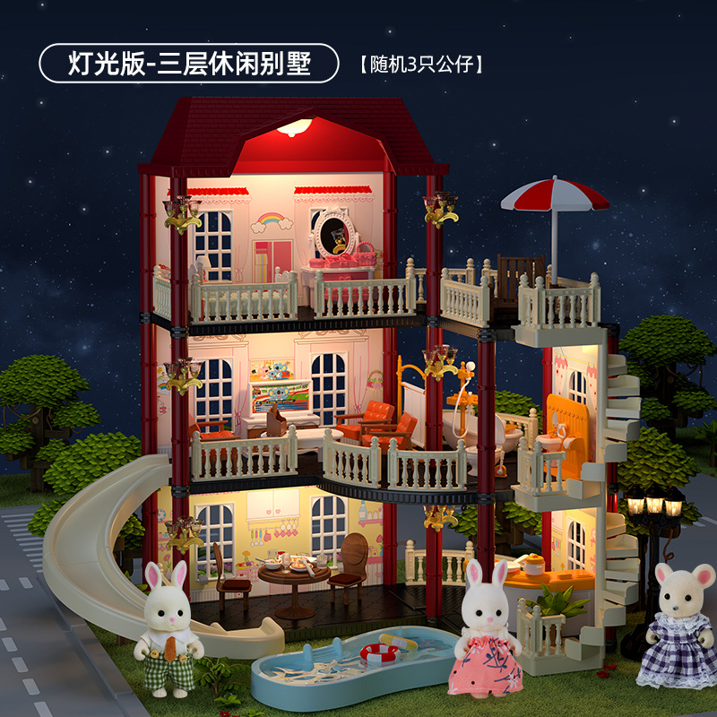 Kaola diario Casa de juego para niños juguete niña princesa Castillo Villa Casa Regalo de Cumpleaños niña casa de muñecas