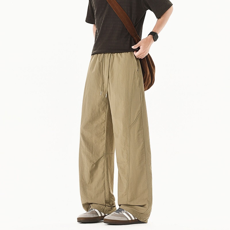 American-style quick-dry work pants for men, summer thin version, trendy brand, curved cut paratrooper sports pants, straight loose wide-leg casual long pants American-style quick-dry work pants for men, summer thin version, trendy brand, curved cut paratrooper sports pants, straight loose wide-leg casual long pants