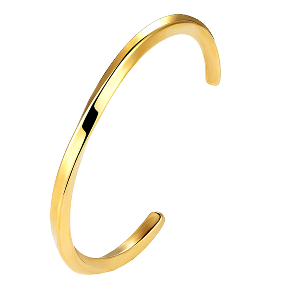 Mobius anillo pulsera femenina 4mm personalidad anillo trenzado pulsera 18K oro cuadrado trenzado Acero inoxidable pulsera letras
