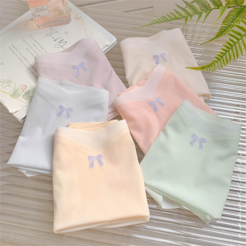 Lightweight Mask Method ~ Girls Ice Silk Seamless Breathable Mask Women's Mulberry Silk Crotch Breathable Underwear Women 2024 New Style