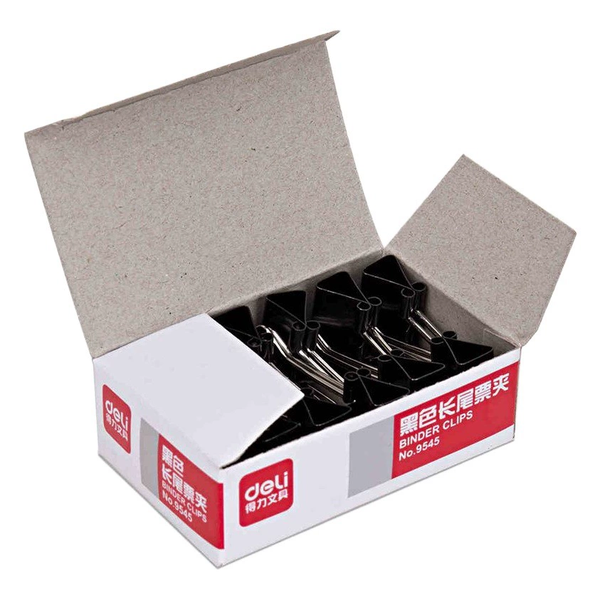 Deli 9541 длинный хвост клип черный длинный хвост клип 50 мм ласточкин хвост клип билет клип 12/коробка