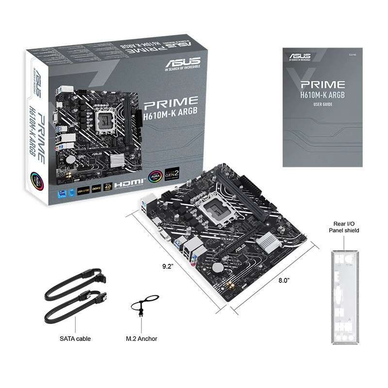 Подходит для Asus PRIME H610M-K ARGB поддерживает CPUG 7400/G6900/12100F LGA1700