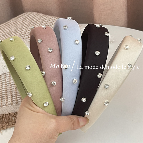 Internet celebrity rhinestone headband for women  new style sponge headband high skull hair bundle for outing high-end pressure-sensitive hairpin