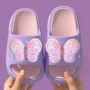 Bow Girl Slippers Summer Middle and Big Children Indoor and Outdoor Non-slip Baby Parent-child Children Sandals and Slippers Girl Princess