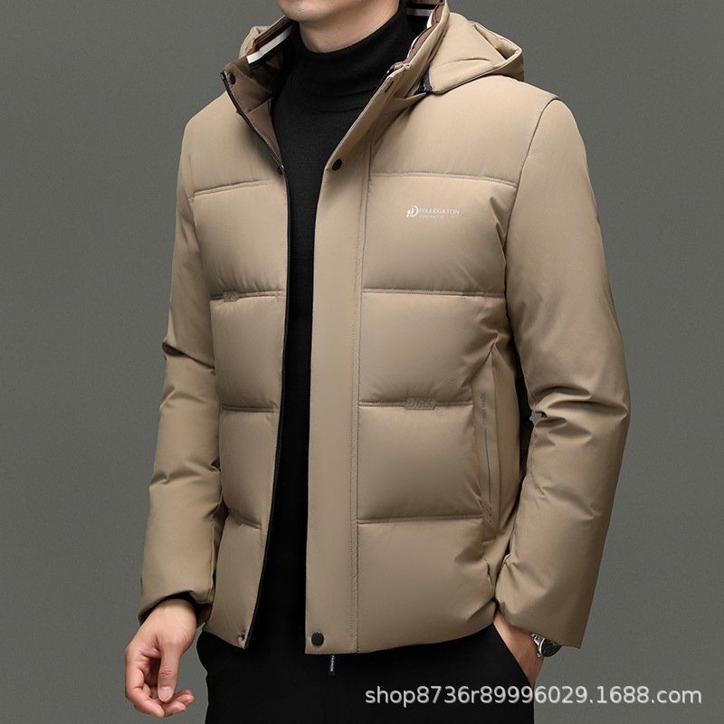 New foreign trade men's casual warm cotton coat, thick winter wear, windproof and waterproof, with detachable hood, winter cotton jacket