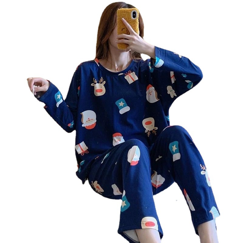 Pijamas de manga larga de las mujeres de primavera y otoño más tamaño pijamas de verano de las mujeres ropa de abrigo estilo coreano pijamas de las mujeres más tamaño traje de desgaste para el hogar