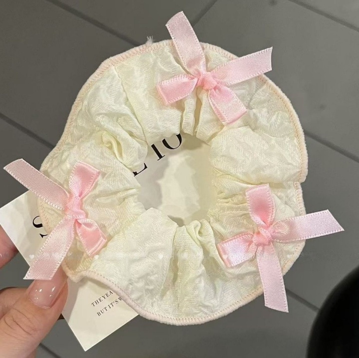 少女心樱桃大肠发圈韩系蕾丝头绳高级感温柔丸子头皮筋发绳女特|undefined