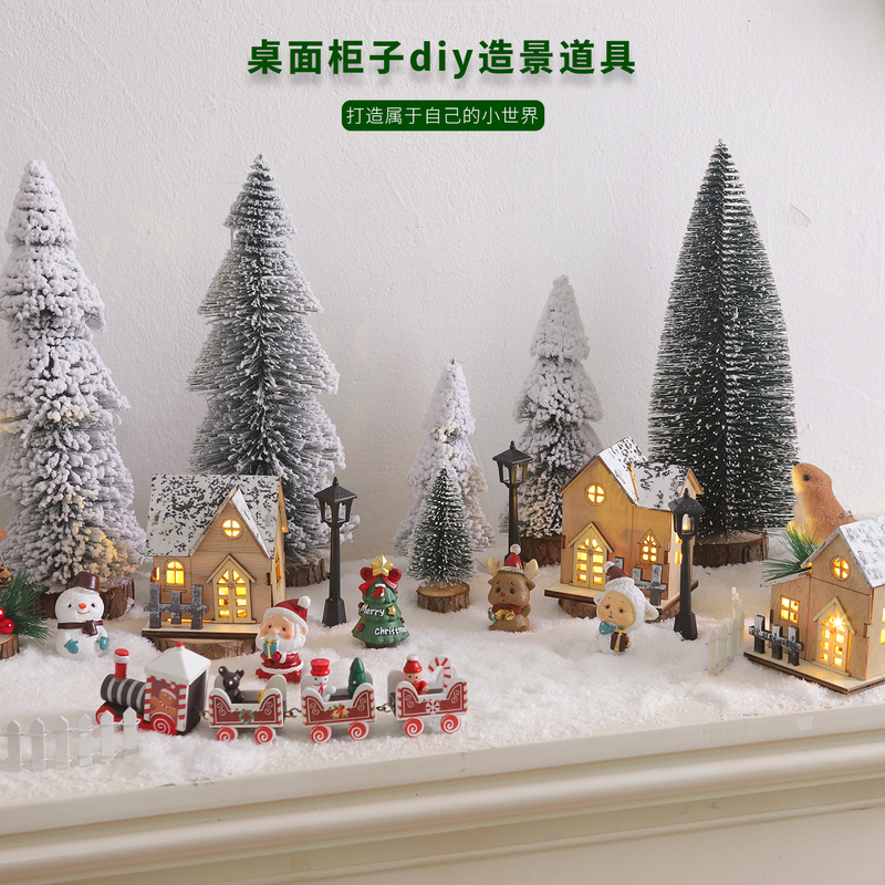 Senyun Christmas decorations, miniature landscape diorama, DIY scene-setting, decorative items for tabletops, window displays, and entryway arrangements