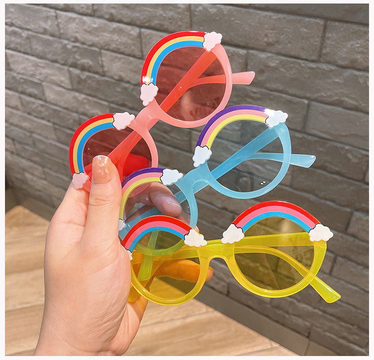 Cute Rainbow Round Frame Full Frame Kids Sunglasses display picture 2