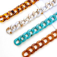 塑料亚克力开口包链塑料链条DIY饰品配件厂家直销项链实色皮带扣