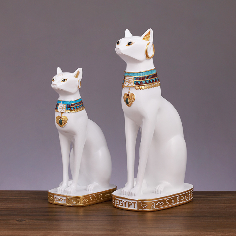 Creative Egyptian cat god guardian decoration home living room wine cabinet decoration personalized Lucky Cat resin crafts