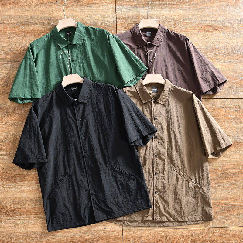 Wang fried to pick up the leak! The mountain can be the wind! Summer Outdoor Quick-drying Breathable Thin Loose Casual Short-sleeved Shirt for Men