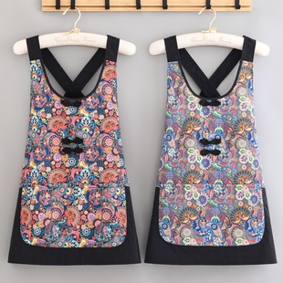 25-Year Chinese-Style Anti-Fouling and Stain-Resistant Apron for Home Kitchen Cooking Work Clothes Catering Waiter Style Smock