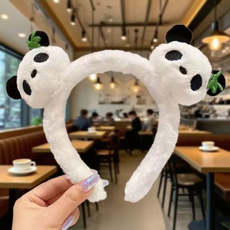 新款黑白熊猫发箍小熊猫头饰头箍可爱发夹儿童成人洗脸发饰批发|undefined