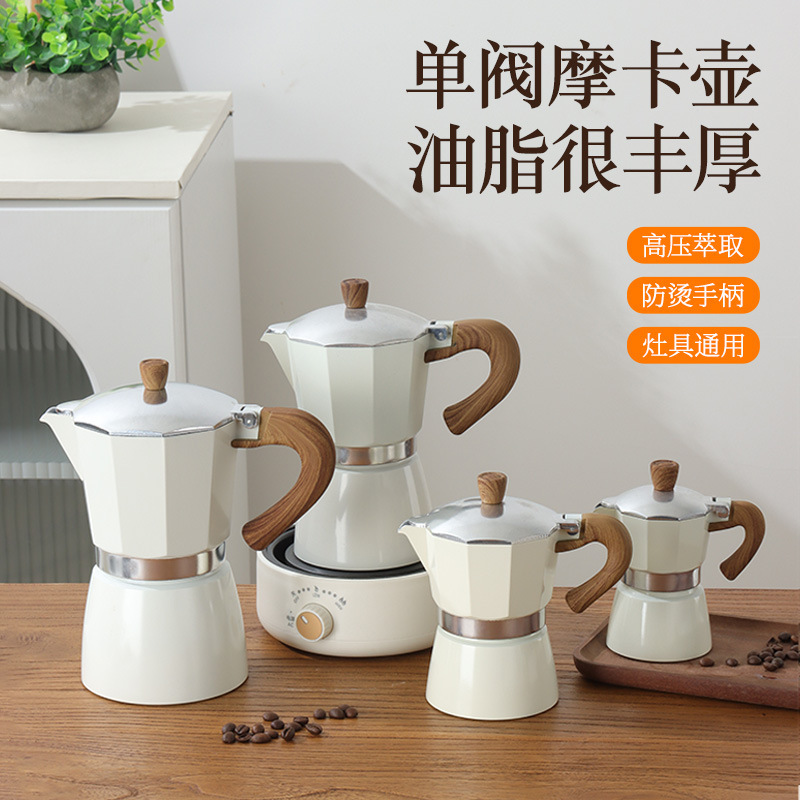 Extra Large Single Valve Moka Pot Nine Cups Six Three Cups Espresso Pot Home Hand Grinder Coffee Machine