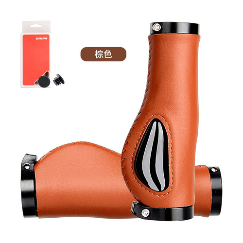 Bicycle leather grips, mountain bike liquid silicone meat ball shock-absorbing and comfortable auxiliary grips, bicycle locking grips