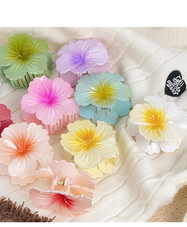 450g Weight Hair Claws Hair Accessories Type Floral Hair Clip For Beach Vacation Back Of Head Accessory Cabbage Roll Design Summer