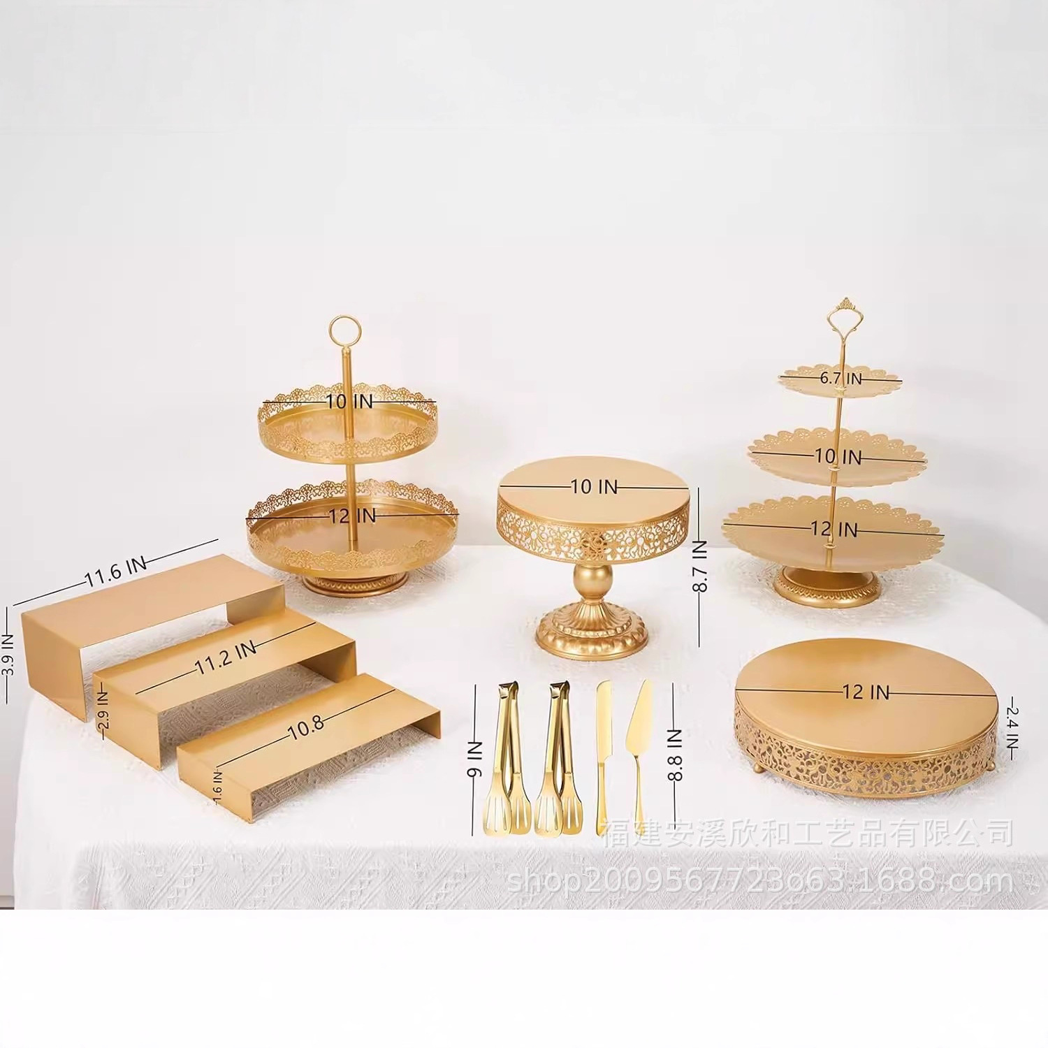 Amazon Hot Sale Cake Stand Cake Showcase, Set de decoración de mesa de postres para pastel de cumpleaños de boda