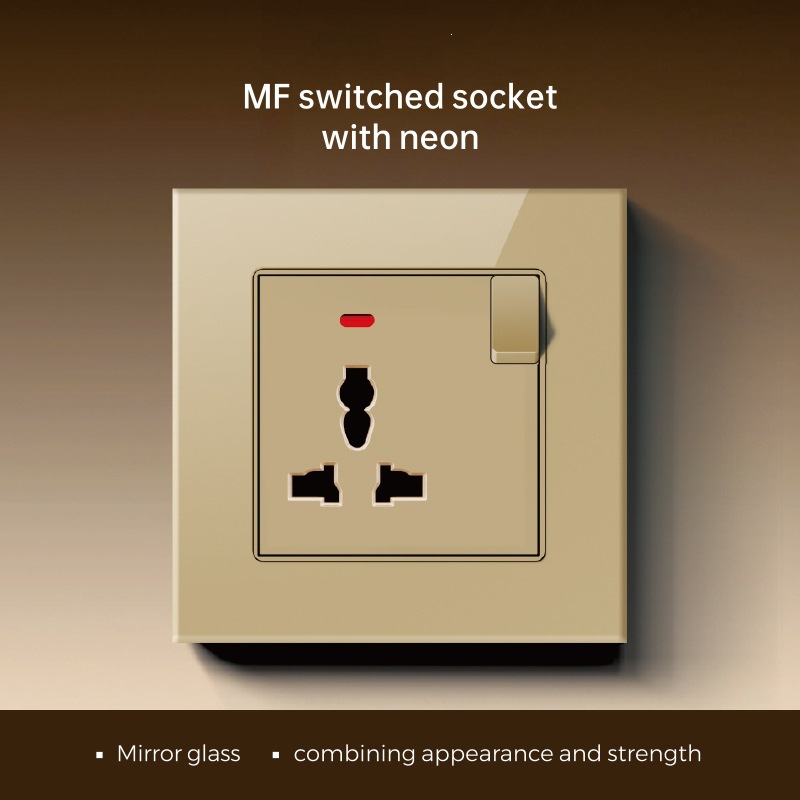Marco de vidrio británico oro pared interruptor socket fabricantes de comercio exterior 86 interruptor tipo C socket de carga rápida image 15