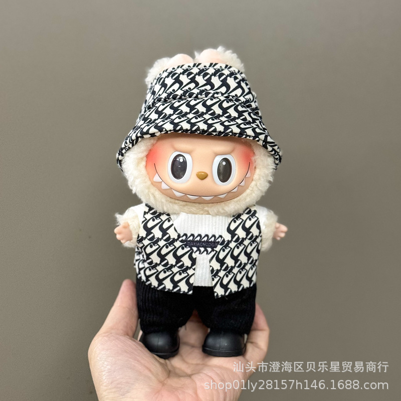 Labubu ラブブベビー服第一世代と第二世代 17 センチメートルビニール人形ペンダントぬいぐるみ服スーツスカート|undefined