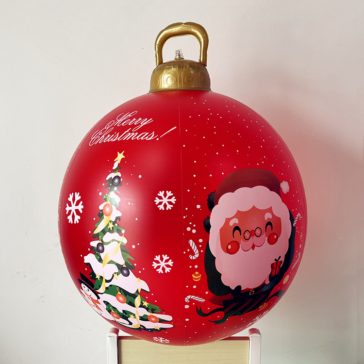 半透红圣诞球+圣诞老人