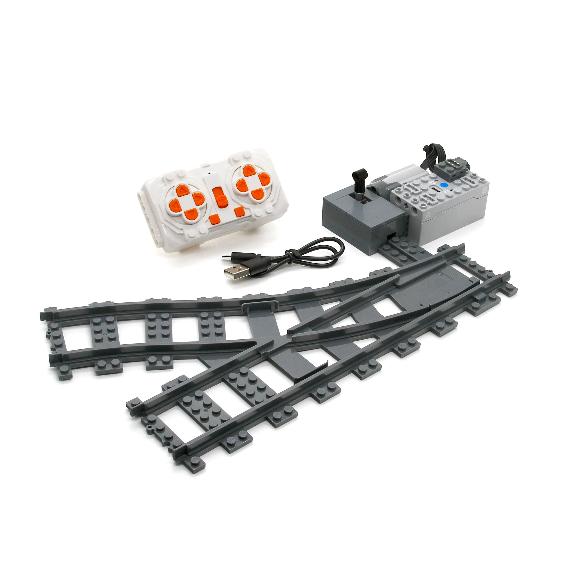 Строительный блок городской железнодорожный путь MOC строительный блок дистанционное управление изменение пути левый и правый бифуркационный рельс сборка аксессуаров пакет расширения