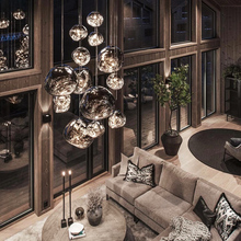 原版设计师熔岩吊灯大别墅挑空客厅loft公寓复式楼梯长吊线餐厅灯
