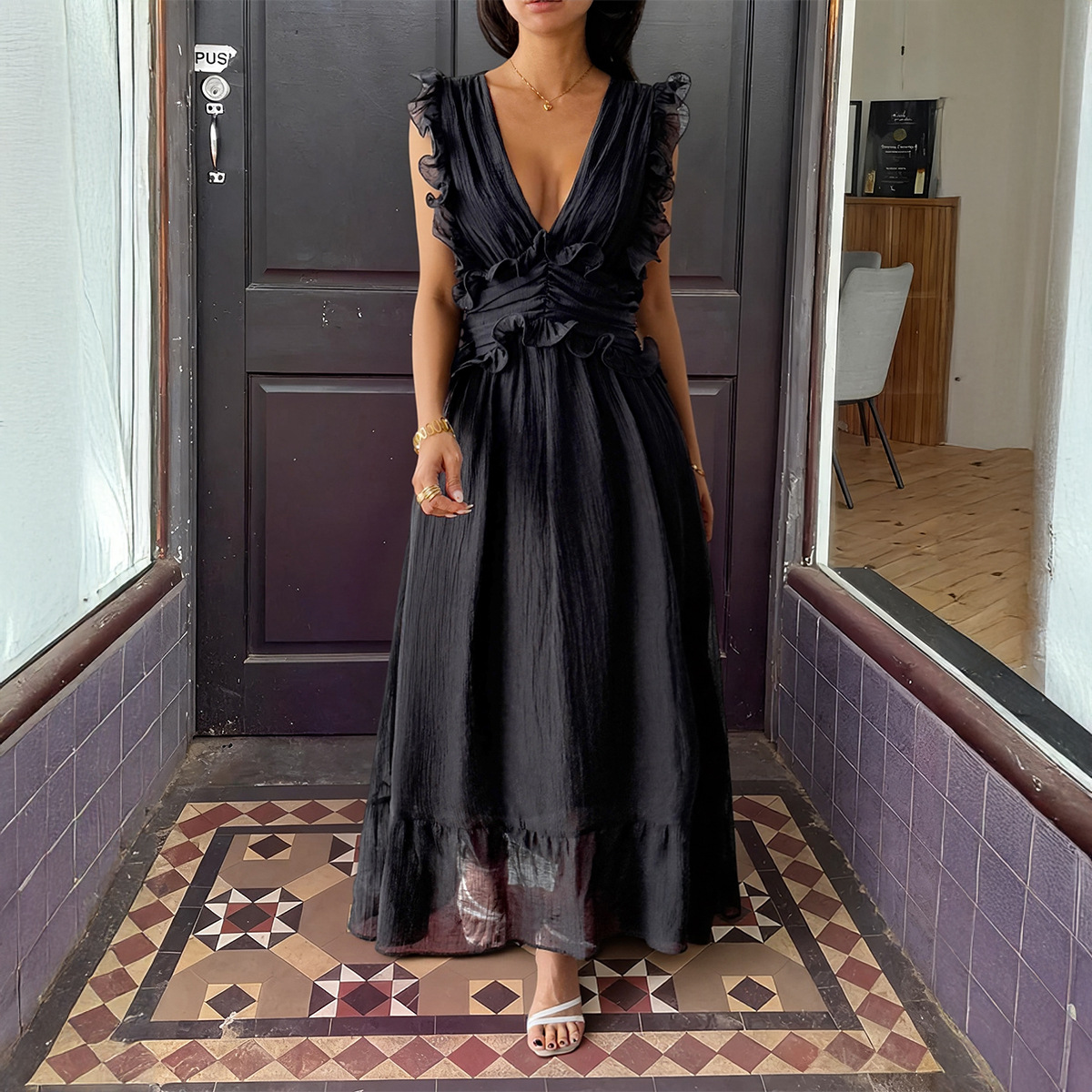 Women's Elegant Maxi Solid Color Dress