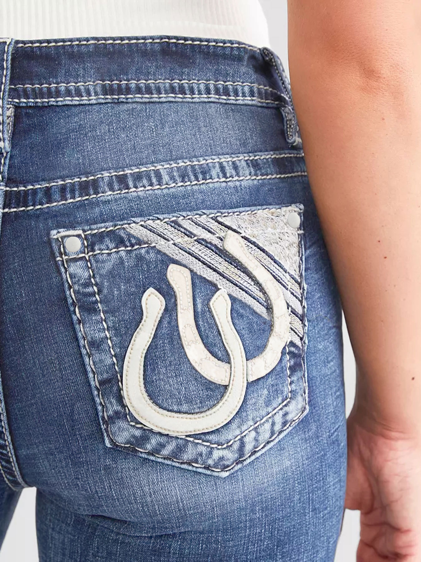 Women's Slim Fit Embroidered Jeans - Stretch Denim Pants With Floral Stitching (Blue, Sizes S-Xxl) ​Breathable Cotton Blend_ecoleips.com