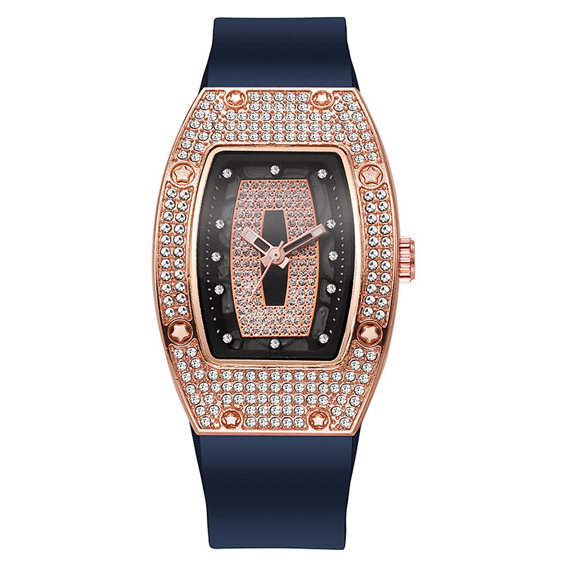Liu's Wine Barril en forma de diamante cinta de cuarzo reloj de mujer tendencia de moda temperamento reloj de mujer reloj de silicona al por mayor