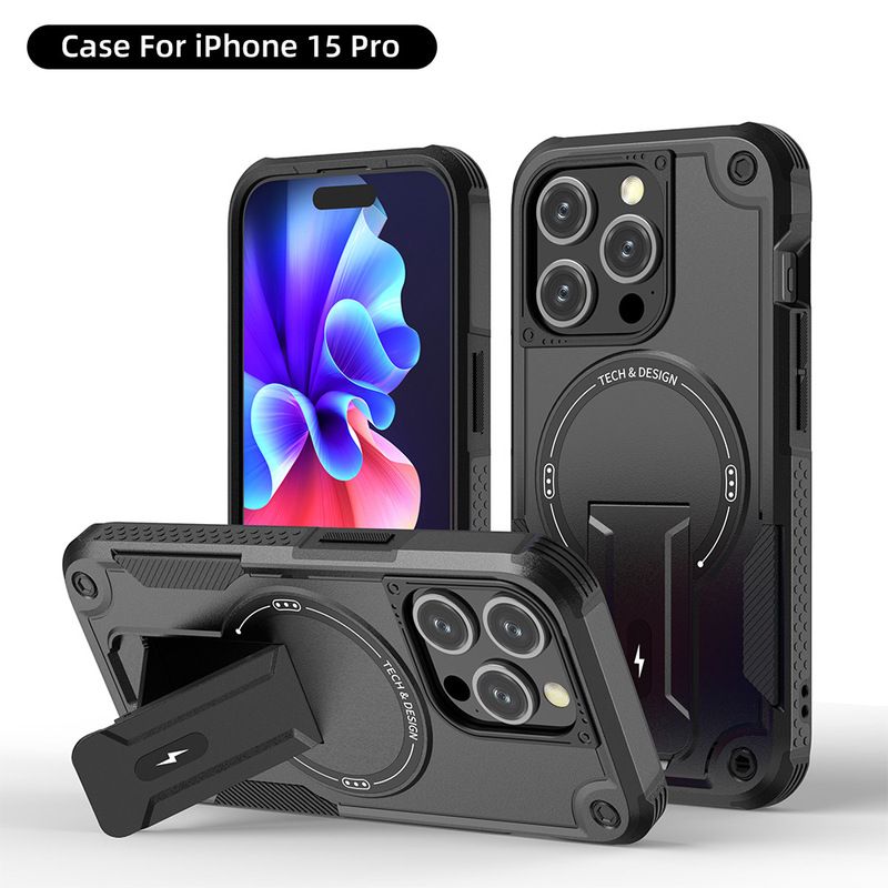 国境を越えた適用 iPhone16ProMax ドイツサッカーリーグ磁気隠しスタンド携帯電話ケース Apple 16E メカスタイル SE4|undefined
