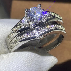 Cao Shi temu の売れ筋結婚式のプロポーズリング 4 本爪象嵌ジルコンジュエリー絶妙なハイエンドの軽い高級リング