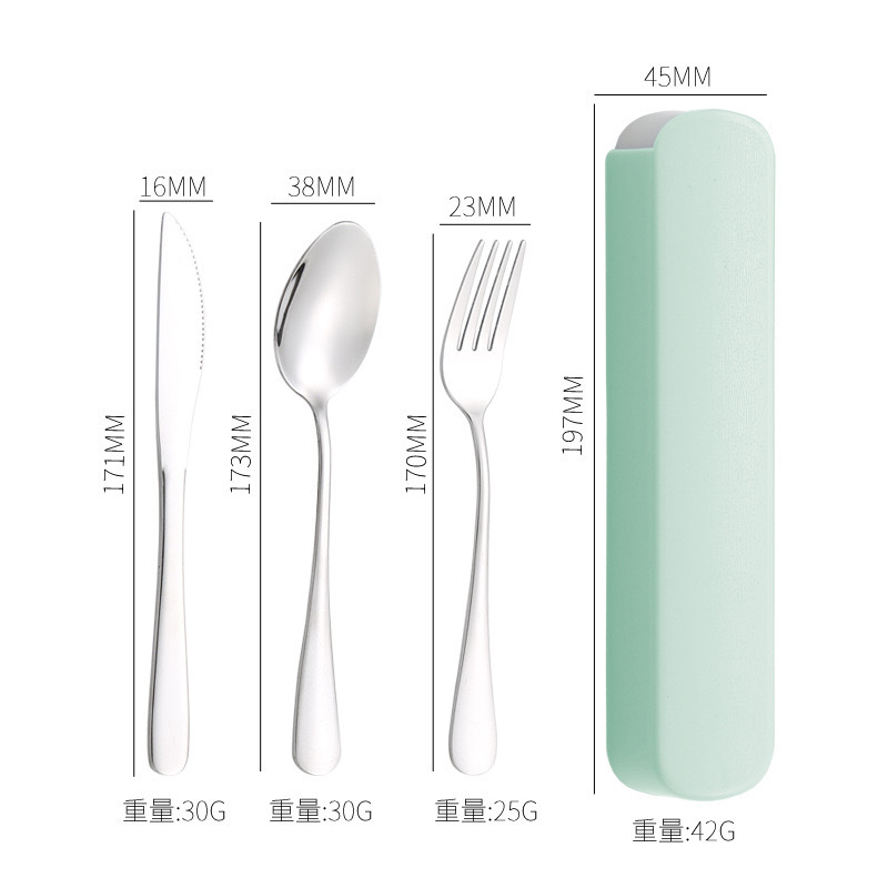 Cuchillo y tenedor de cubierta de acero inoxidable transfronterizo cuchillo y tenedor de tres piezas hotel cuchillo y tenedor de filete de comida occidental conjunto portátil regalos